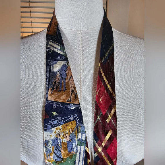 VTG Museum Artifacts 100% Men’s Silk Handmade Tie Golfing Sportswear - Picture 3 of 9